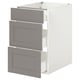 Option: ENHET Base cabinet with 3 drawers, white/grey frame, 46x63x76 cm