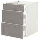 ENHET Base cabinet with 3 drawers, white/grey frame, 61x63x76 cm