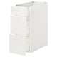Option: ENHET Base cabinet with 3 drawers, white/white frame, 30x63x76 cm
