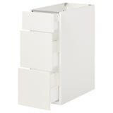 ENHET Base cabinet with 3 drawers, white, 30x63x76 cm