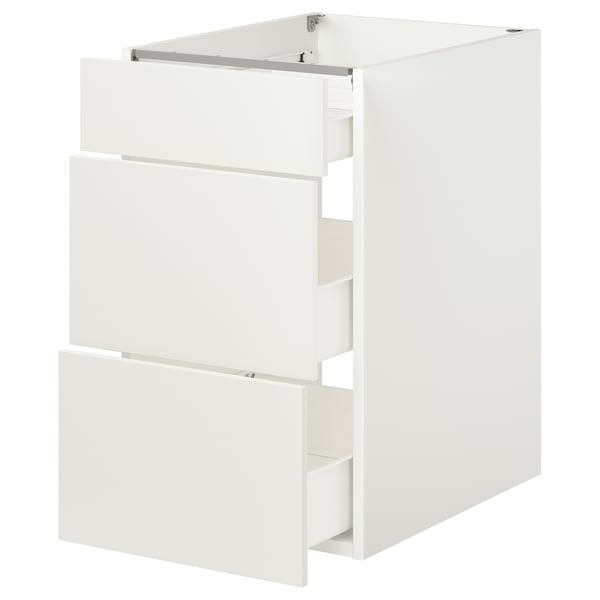 ENHET Base cabinet with 3 drawers, white, 46x63x76 cm