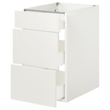 ENHET Base cabinet with 3 drawers, white, 46x63x76 cm