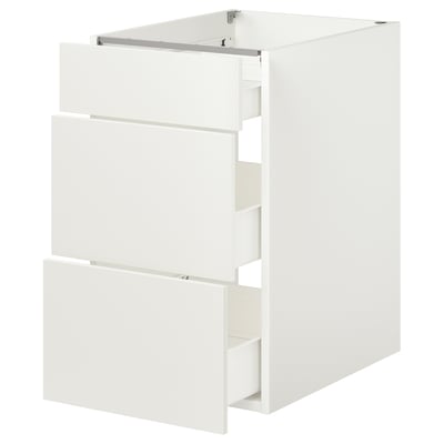 ENHET Base cabinet with 3 drawers, white, 46x63x76 cm