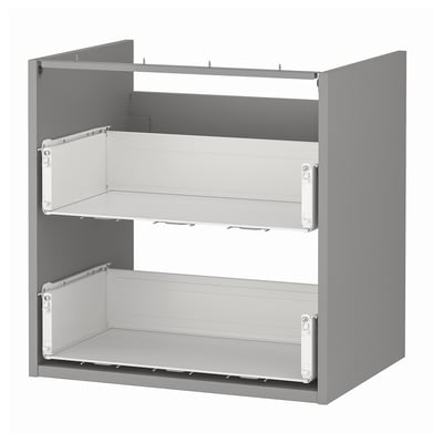 ENHET Base cb f washbasin w 2 drawers, grey, 61x46x61 cm