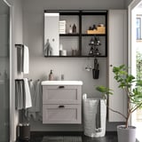 ENHET Bathroom, anthracite/grey frame, 61 cm