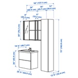 ENHET Bathroom, anthracite/grey frame, 61 cm