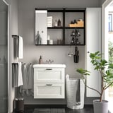 ENHET Bathroom, anthracite/white frame, 61 cm