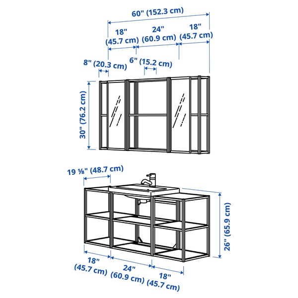 ENHET Bathroom, anthracite, 61 cm