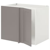 ENHET Corner base cabinet with shelf/door, white/grey frame
