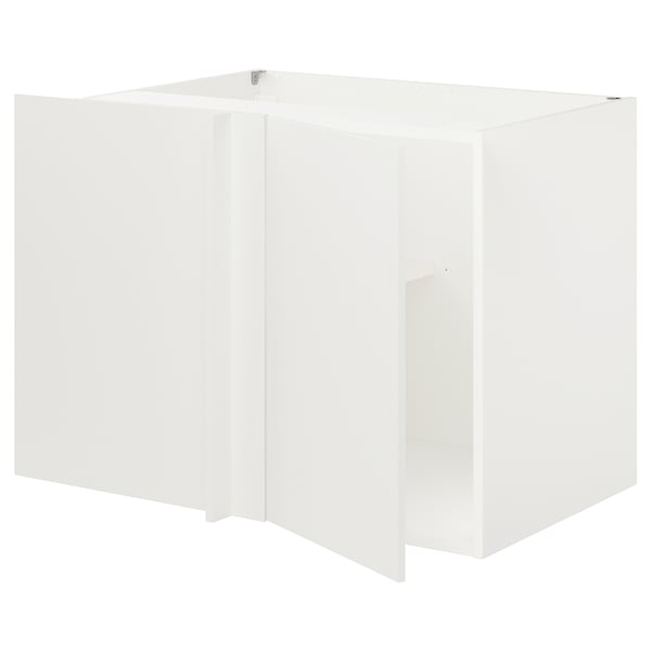 ENHET Corner base cabinet with shelf/door, white