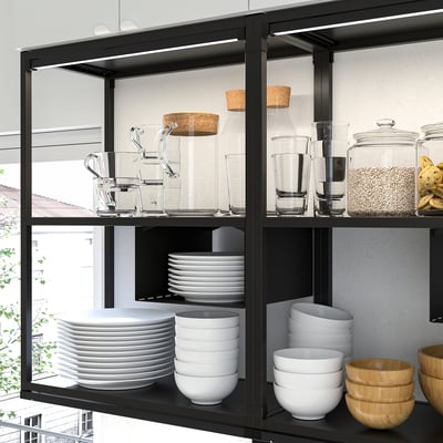 ENHET Hanging shelf insert, anthracite, 25x28x15 cm