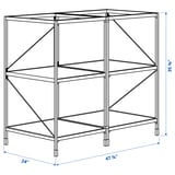 ENHET Kitchen island frame with shelves, white, 61 cm