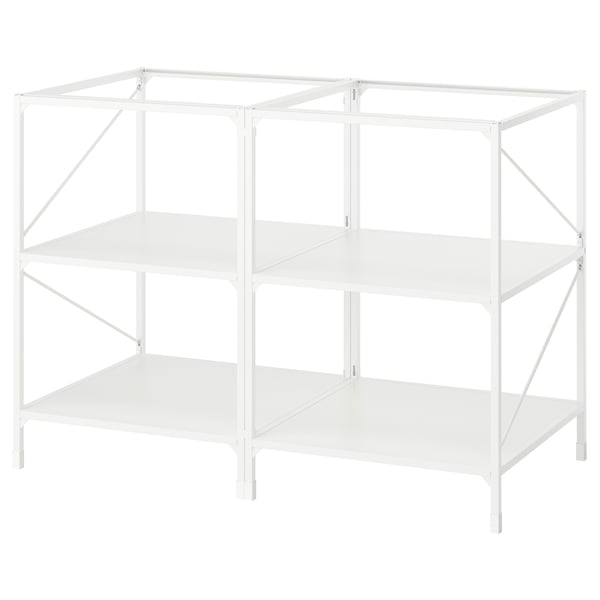 ENHET Kitchen island frame with shelves, white, 61 cm