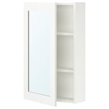 ENHET Mirror cb with 1 door, white/white frame, 46x17x76 cm