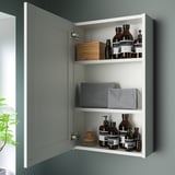 ENHET Mirror cb with 1 door, white/white frame, 46x17x76 cm