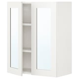 ENHET Mirror cb with 2 doors, white/white frame, 61x32x76 cm