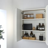 ENHET Mirror cb with 2 doors, white, 61x17x76 cm