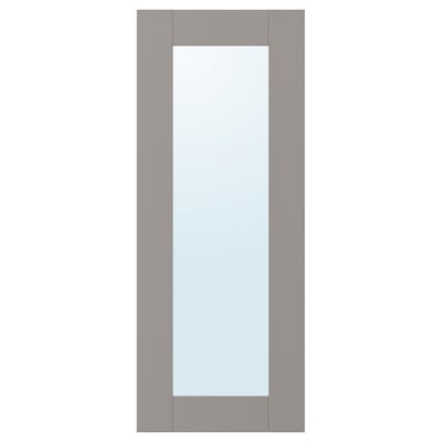 ENHET Mirror door, grey frame, 30x76 cm