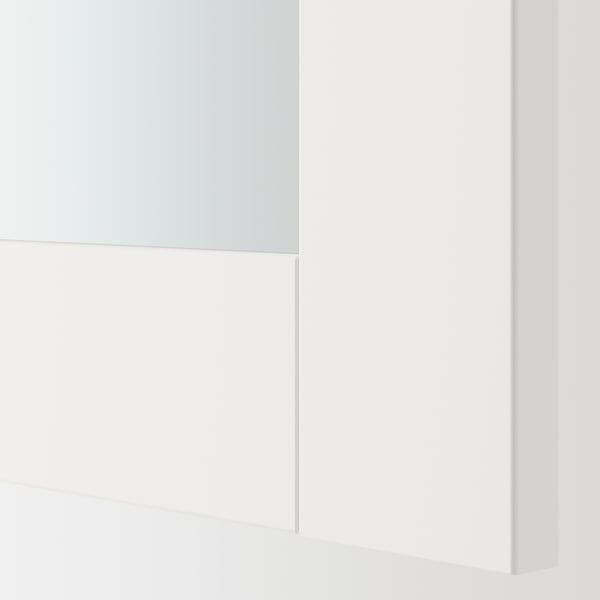ENHET Mirror door, white frame, 30x76 cm