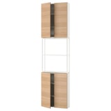 ENHET Storage combination, white/oak effect, 61x17x229 cm