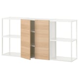 ENHET Storage combination, white/oak effect, 152x32x76 cm