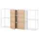 ENHET Storage combination, white/oak effect, 152x32x76 cm