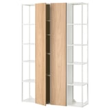ENHET Storage combination, white/oak effect, 122x32x183 cm