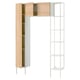 ENHET Storage combination, white/oak effect, 137x32x203 cm