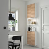 ENHET Storage combination, white/oak effect, 61x17x229 cm