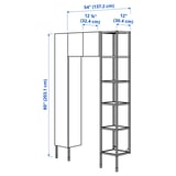 ENHET Storage combination, white/oak effect, 137x32x203 cm