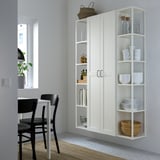 ENHET Storage combination, white/white frame, 122x32x183 cm