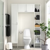 ENHET Storage combination, white/white frame, 137x32x203 cm