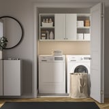 ENHET Storage combination, white/white frame, 152x32x76 cm