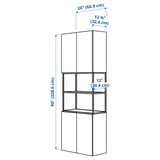 ENHET Storage combination, white/white frame, 61x32x229 cm