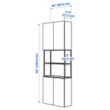 ENHET Storage combination, white/white frame, 61x17x229 cm