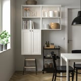 ENHET Storage combination, white/white frame, 122x32x152 cm