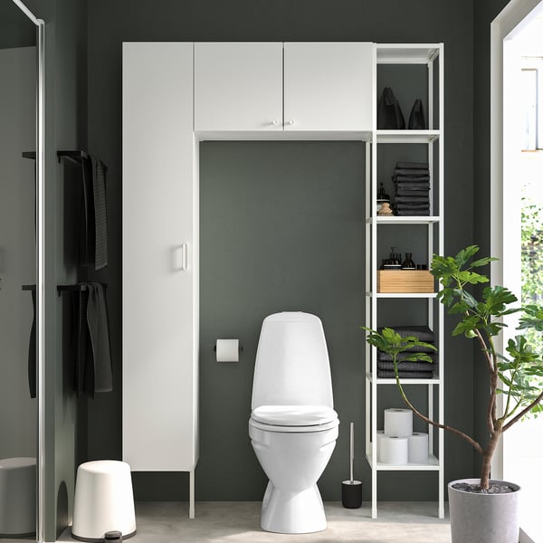 ENHET Storage combination, white, 137x32x203 cm