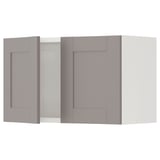 ENHET Wall cabinet with doors, white/grey frame, 61x32x38 cm