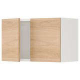 ENHET Wall cabinet with doors, white/oak effect, 61x32x38 cm