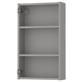 ENHET Wall cb w 2 shelves, grey, 46x15x76 cm