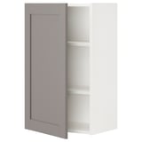ENHET Wall cb w 2 shlvs/door, white/grey frame, 46x32x76 cm