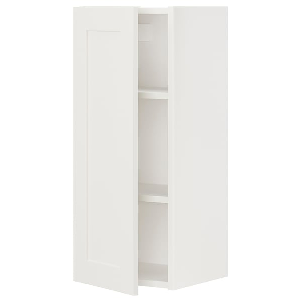 ENHET Wall cb w 2 shlvs/door, white/white frame, 30x32x76 cm