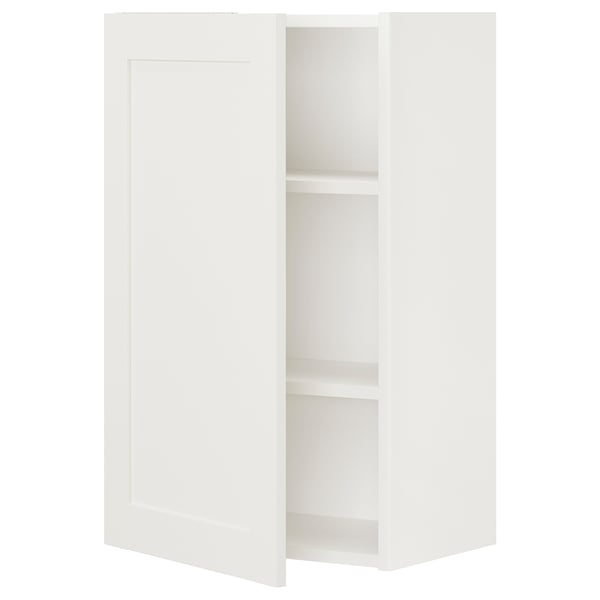 ENHET Wall cb w 2 shlvs/door, white/white frame, 46x32x76 cm