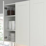 ENHET Wall cb w 2 shlvs/doors, white/white frame, 61x32x76 cm