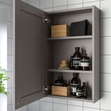 ENHET Wall cb with 1 door, grey/grey frame, 46x17x76 cm