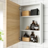 ENHET Wall cb with 1 door, white/oak effect, 46x17x76 cm