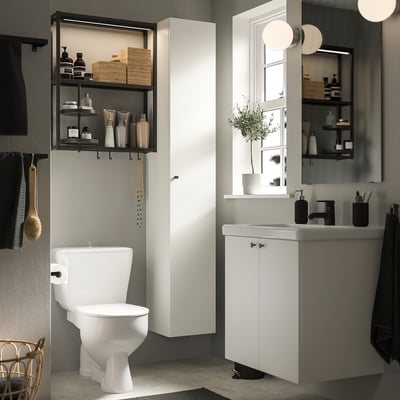 ENHET Wall frame with shelves, anthracite, 61x15x76 cm