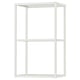 White ENHET open frame unit with two shelves. Modern, minimalist design for bath or kitchen.