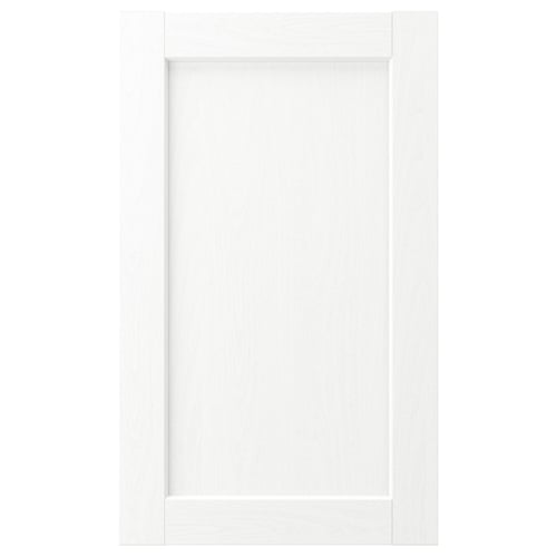 A plain white cabinet door with a simple rectangular design, made of durable foam and fibreboard.