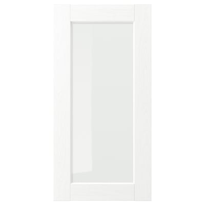ENKÖPING Glass door, white wood effect, 38x76 cm
